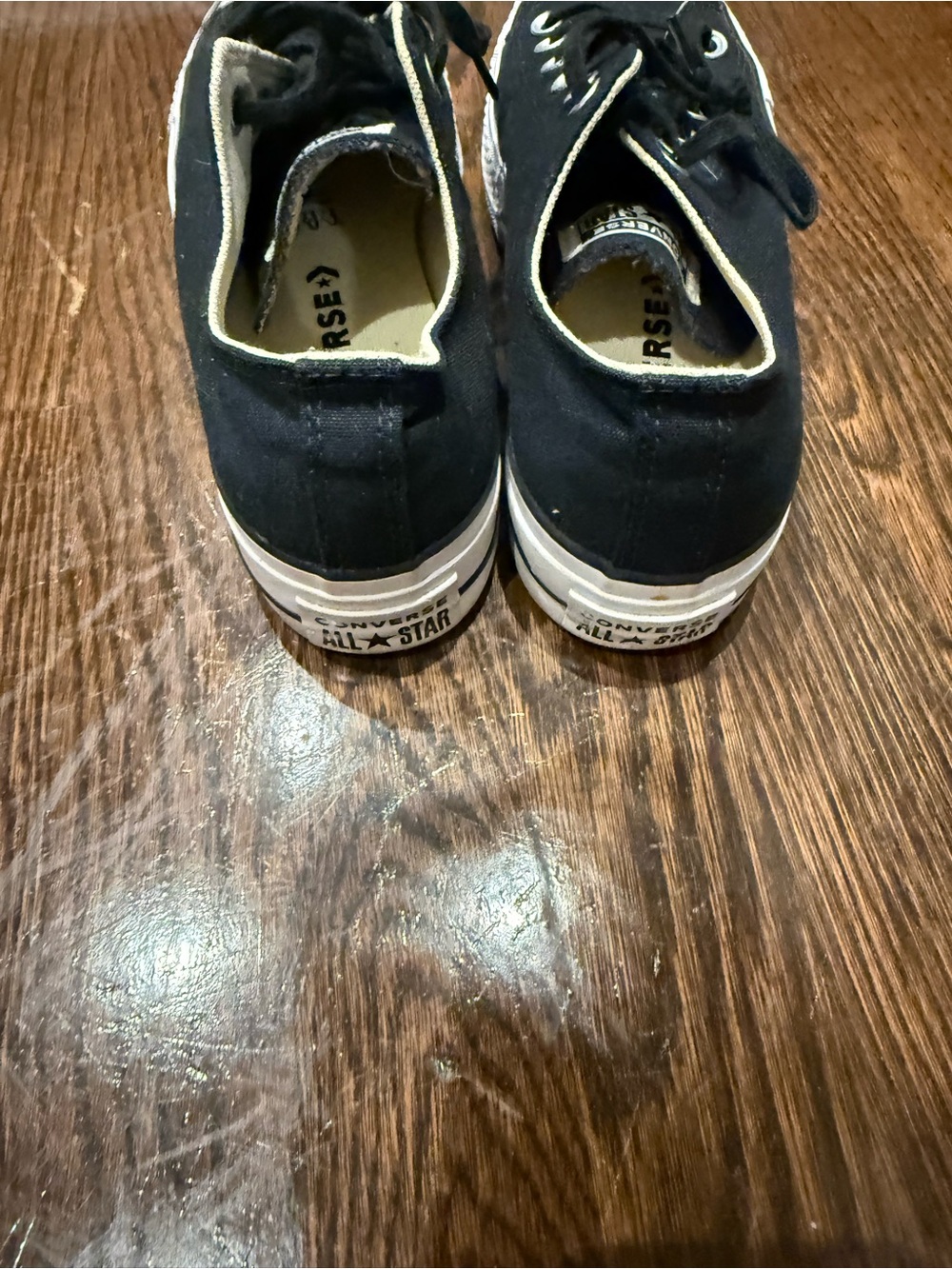 Converse Black Low Top Canvas Sneakers with White Toe Caps - Picture 3 of 6